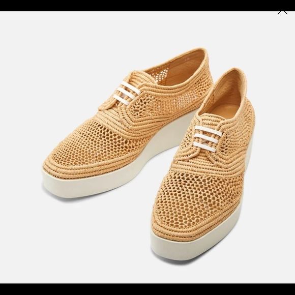 Robert Clergerie Lisa Raffia Derbies Sz 41.5/11.5 - Picture 2 of 9